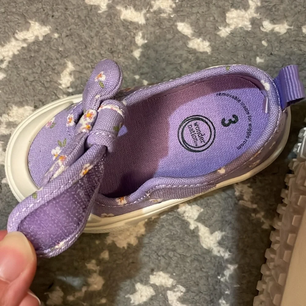 Baby size 3 purple Velcro strap shoes